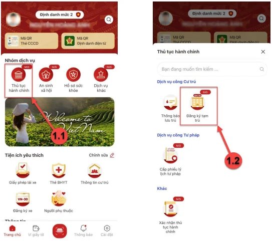 C&aacute;c bước đăng k&yacute; tạm tr&uacute; online